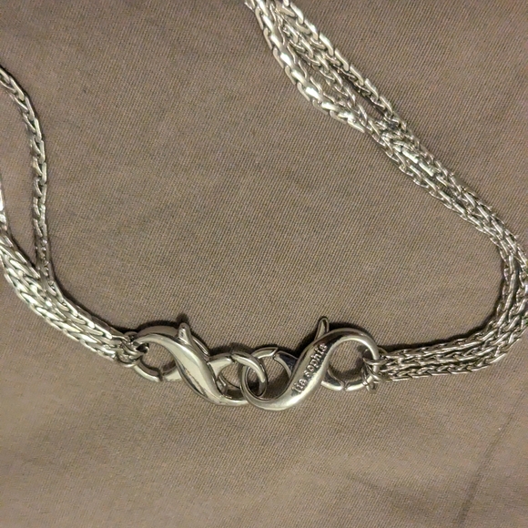 Silver three strand necklace Lia Sophia - Picture 3 of 6